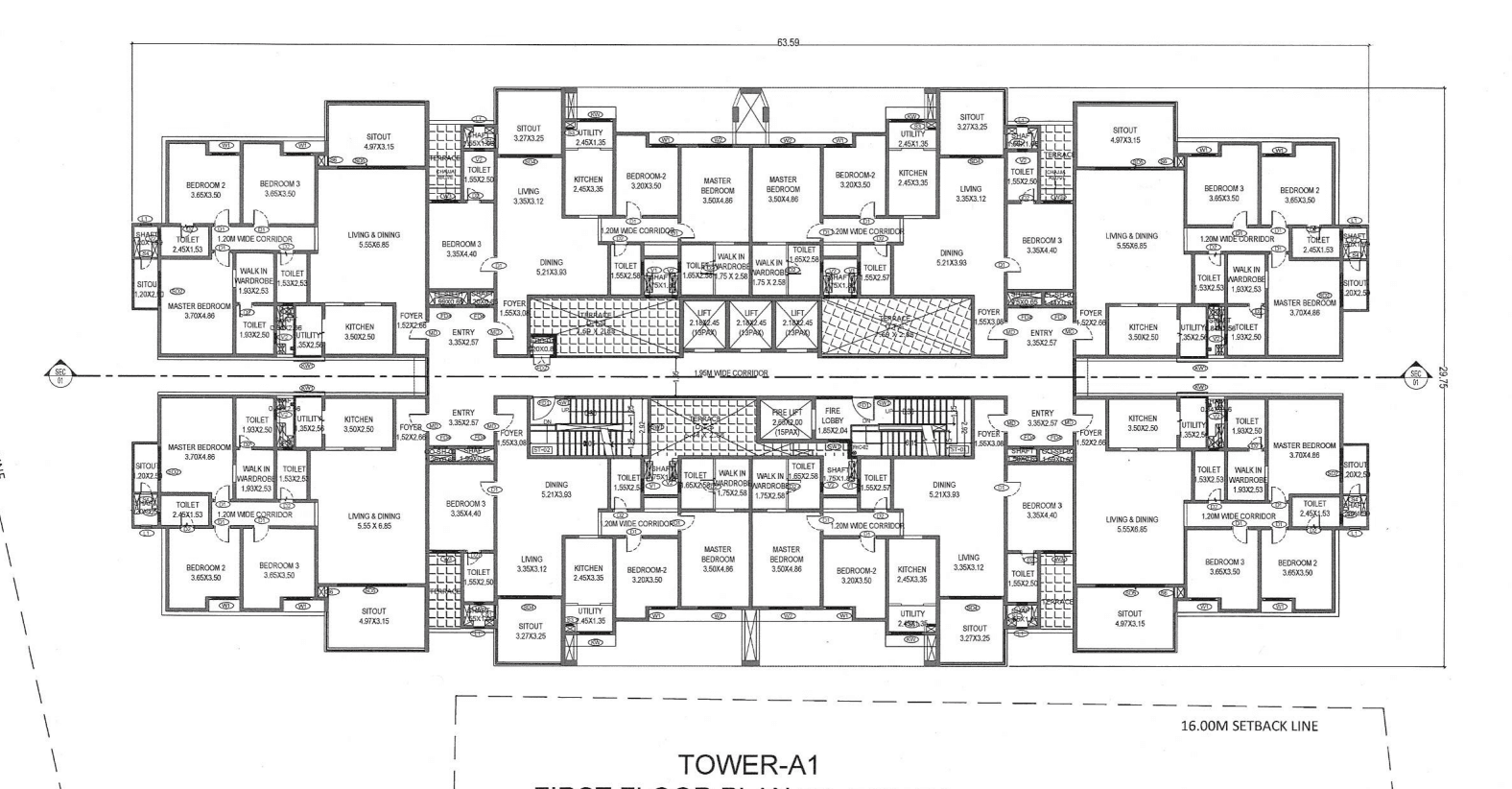 Tower A1 Floor Plate Floor Plan