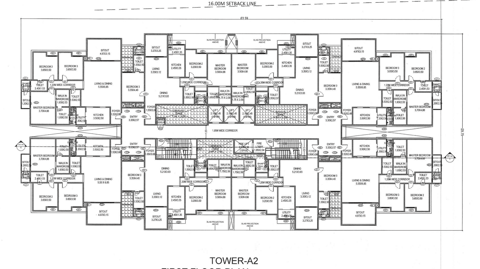 Tower A2 Floor Plate Floor Plan